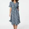 Izabel London – Floral Drop Hem Midi Tea Dress -Mod Vanta Sales Store D165048378 ALT1