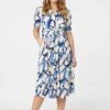Izabel London – Geo Print Wrap Front Midi Dress -Mod Vanta Sales Store D165080263 alt1