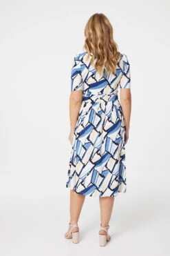 Izabel London – Geo Print Wrap Front Midi Dress -Mod Vanta Sales Store D165080263 alt3