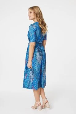 Izabel London – Peacock Print Wrap Front Dress 7 Izabel London – Peacock Print Wrap Front Dress -Mod Vanta Sales Store D165082014 alt3