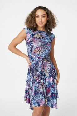 Izabel London – Tropical Print Skater Dress -Mod Vanta Sales Store D165092100 ALT2