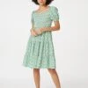 Izabel London – Ditsy Puff Sleeve Smocked Dress -Mod Vanta Sales Store D165141028 ALT1