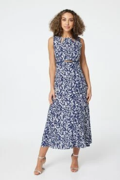 Izabel London – Printed Cut Out Detail Midi Dress