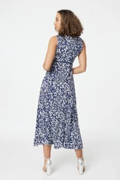 Izabel London – Printed Cut Out Detail Midi Dress -Mod Vanta Sales Store D165160407 ALT3