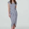 Izabel London – Geo Print Tie Waist Tulip Dress