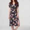 Izabel London – Floral Shirred Detail Midi Dress -Mod Vanta Sales Store D165496100 ALT1