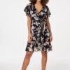 Izabel London – Floral Tie Front Wrap Dress