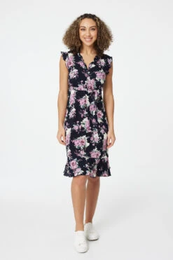 Izabel London – Floral Pephem Midi Tea Dress