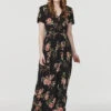 Izabel London – Floral Short Sleeve Maxi Dress -Mod Vanta Sales Store D512394250 ALT1