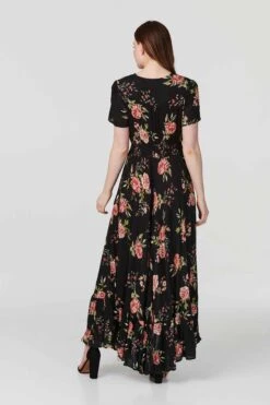 Izabel London – Floral Short Sleeve Maxi Dress -Mod Vanta Sales Store D512394250 ALT3