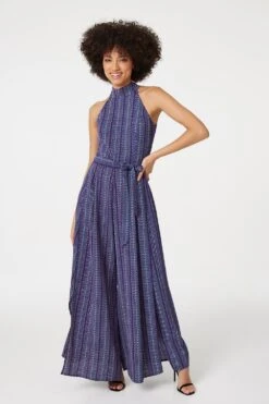 Izabel London – Geo Print Split Leg Jumpsuit