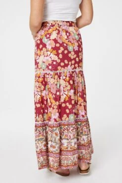 Izabel London – Floral Border Print Maxi Skirt -Mod Vanta Sales Store S161002925 ALT3