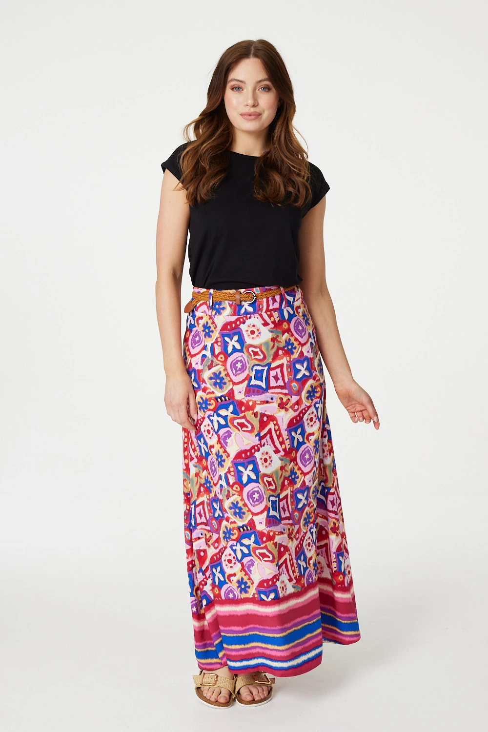 Izabel London – Mosaic Print A-Line Maxi Skirt 3 Izabel London – Mosaic Print A-Line Maxi Skirt