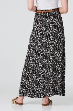 Izabel London – Ditsy Ankle Length Belted Skirt -Mod Vanta Sales Store S513855017 ALT3