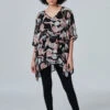 Izabel London – Floral Oversized Poncho Blouse -Mod Vanta Sales Store T165956017 ALT1