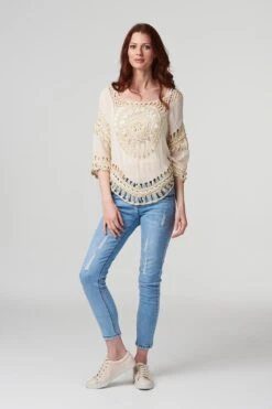 Izabel London - Crochet Oversized Blouse Top -Mod Vanta Sales Store T167070018 alt21