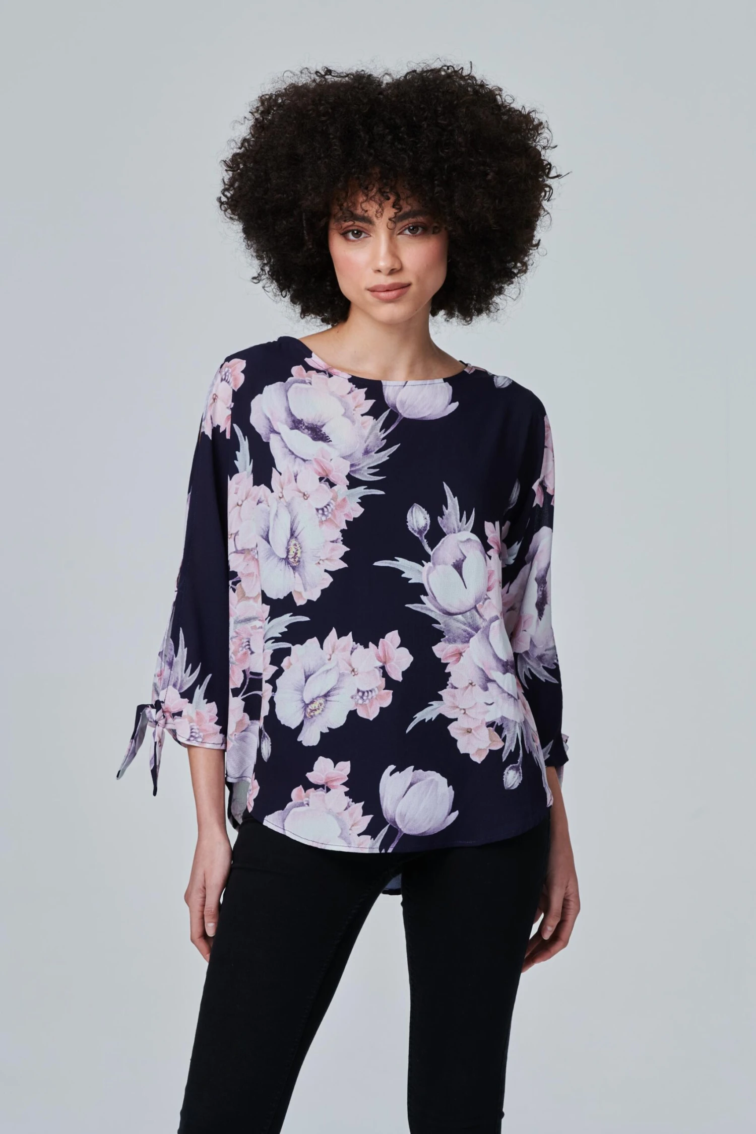 Izabel London – Floral Tie Sleeve Blouse Top 4 Izabel London – Floral Tie Sleeve Blouse Top - Image 2